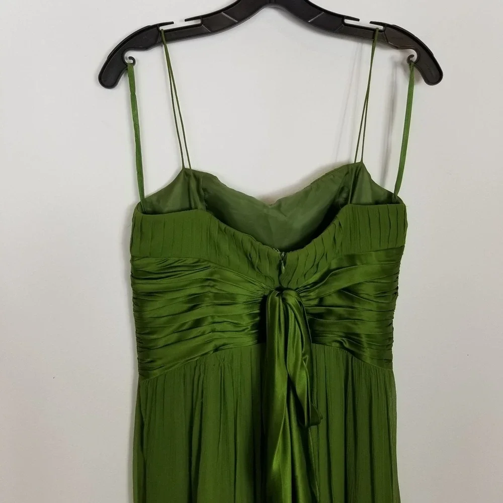 Jones New‎ York Silk Embellished Strap Dress Sz 10 Green Fairy Y2K Prom Midi - Picture 6 of 9